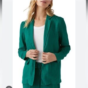 Michael Stars 100% Linen Green Blazer